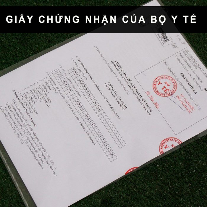 Son sạch – son không chì GUO đạt giấy chứng nhận của Bộ Y Tế Việt Nam