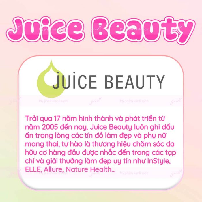 Mỹ Phẩm Hữu Cơ Organic Juice Beauty Cho Phụ Nữ Mang Thai