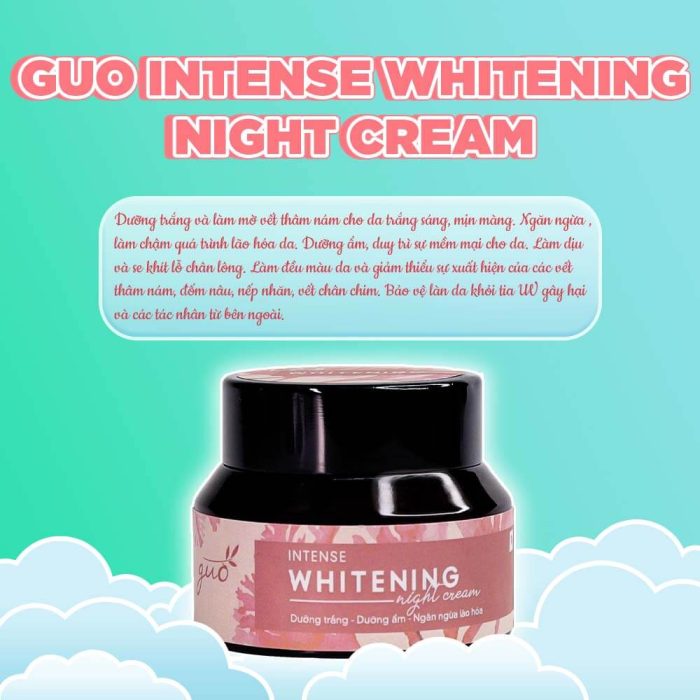Kem Dưỡng Ẩm Sáng Da, Ngừa Lão Hóa Cho Mẹ Bầu GUO Intense Whitening Night Cream 