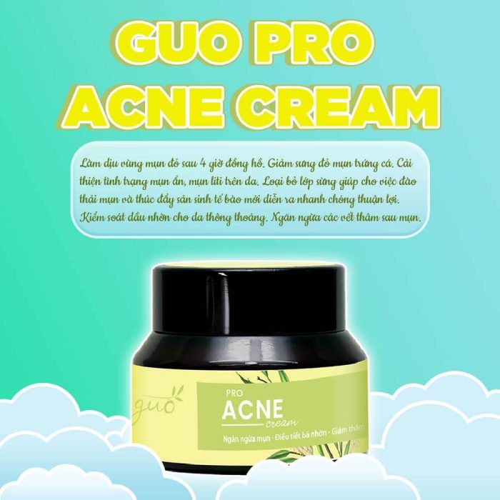 Kem Dưỡng Da Cho Bà Bầu Ngừa Mụn, Mờ Thâm GUO Pro Acne Cream