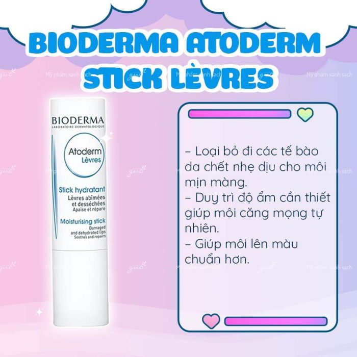 Son Dưỡng Cấp Ẩm Dành Cho Môi Phun Xăm Bioderma Atoderm Stick Lèvres