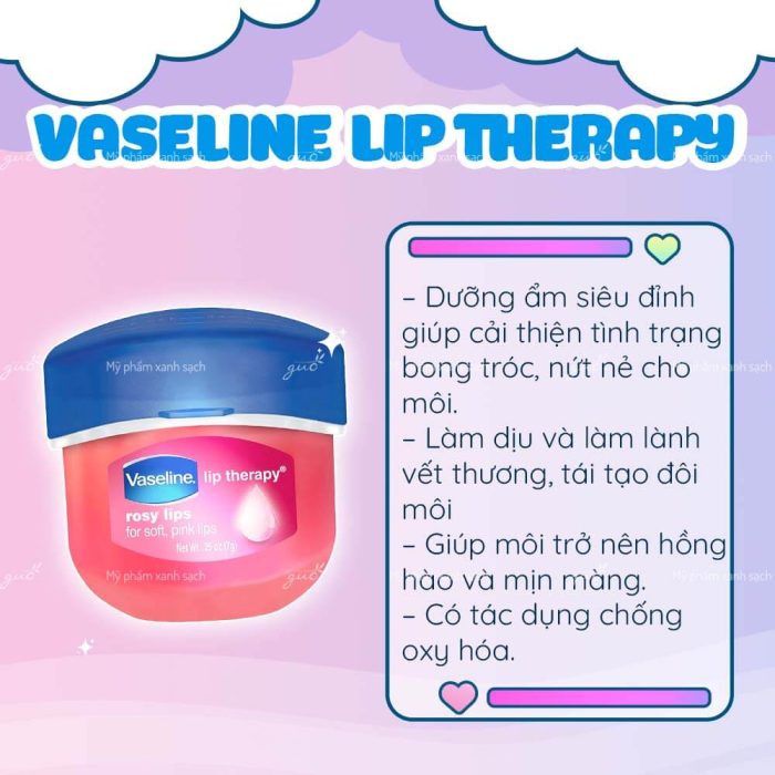 Son Dưỡng Cho Môi Phun Xăm Vaseline Lip Therapy Giúp Dưỡng Ẩm Tốt