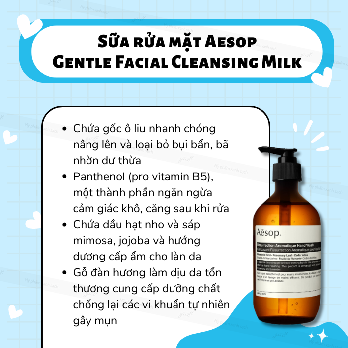 Aesop- Sữa Rửa Mặt Gentle Facial Cleansing Milk Dành Cho Nam