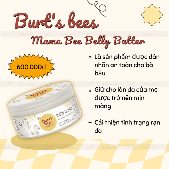 Dưỡng thể cho mẹ bầu Burt's Bees Mama Bee Belly Butter