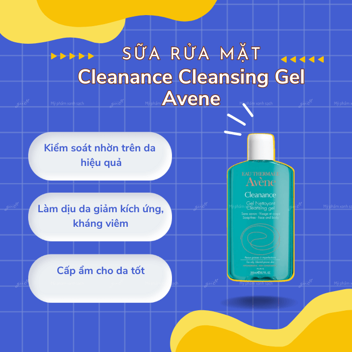 Gel rửa mặt cho da nhờn mụn nhạy cảm Avene Cleanance Cleansing Gel