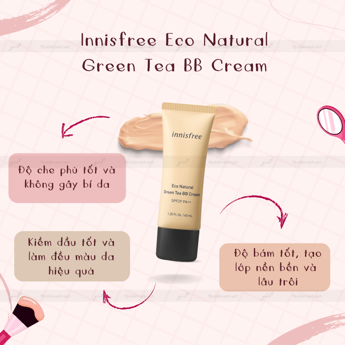 Innisfree Eco Natural Green Tea BB Cream cho bà bầu
