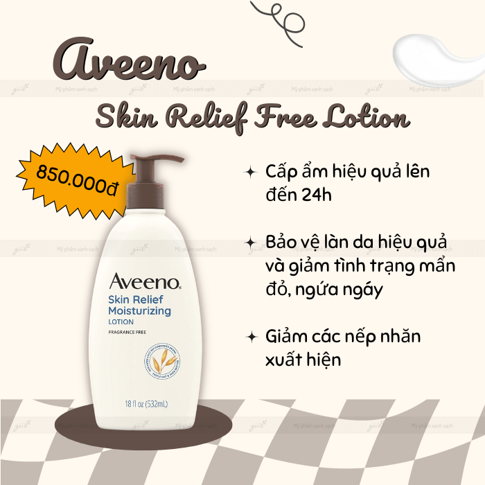 Sữa dưỡng thể Aveeno Skin Relief Free Lotion cho mẹ bầu