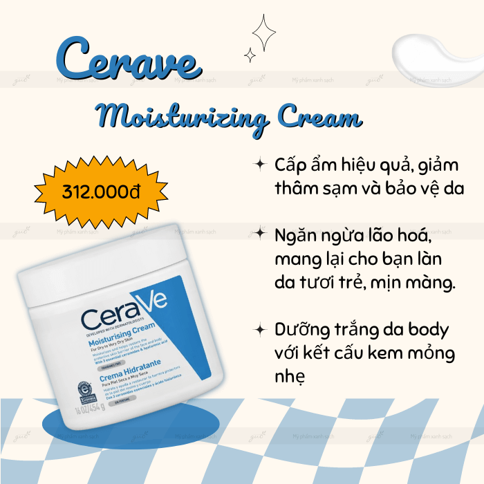 Sữa dưỡng thể Cerave Moisturizing Cream cho mẹ bầu