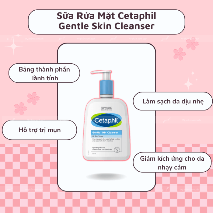 Sữa rửa mặt Cetaphil Gentle Skin Cleanser không chứa cồn hương liệu