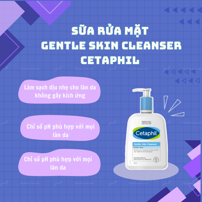 Sữa rửa mặt Cetaphil Gentle Skin Cleanser phù hợp với da nhạy cảm