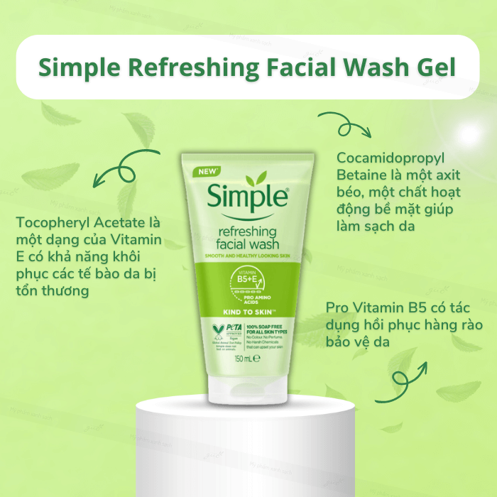 Sữa rửa mặt Simple Refreshing Facial Wash Gel