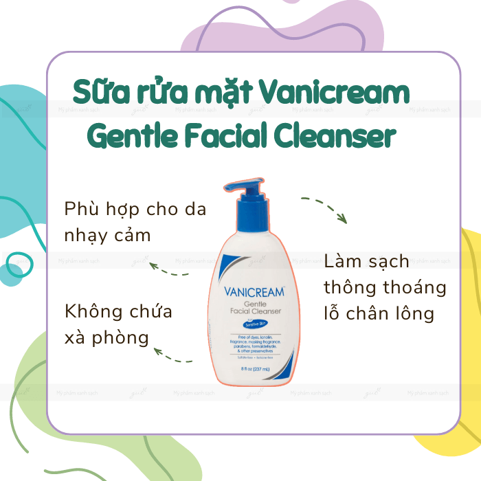 Sữa rửa mặt Vanicream Gentle Facial Cleansaer không chứa xà phòng