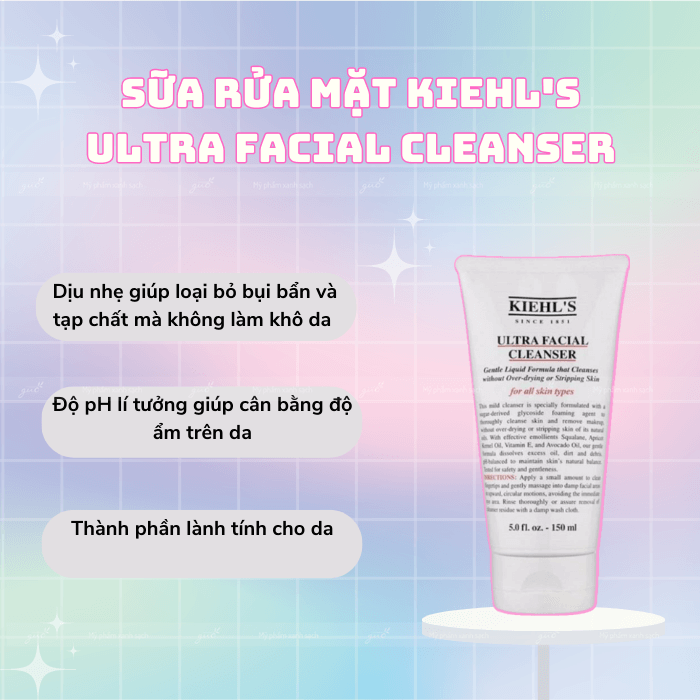 Sữa rửa mặt cấp ẩm cho da khô Kiehl's Ultra Facial Cleanser