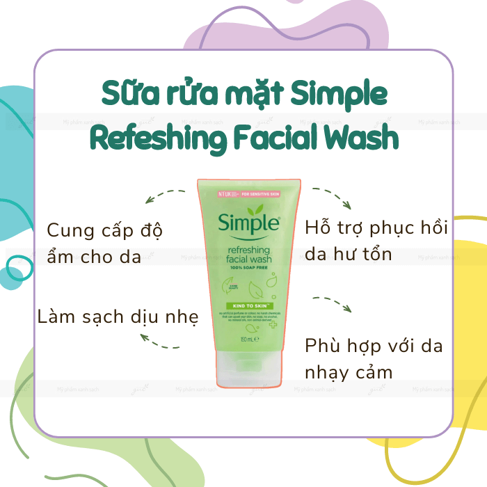 Sữa rửa mặt không xà phòng Simple Refreshing Facial Wash