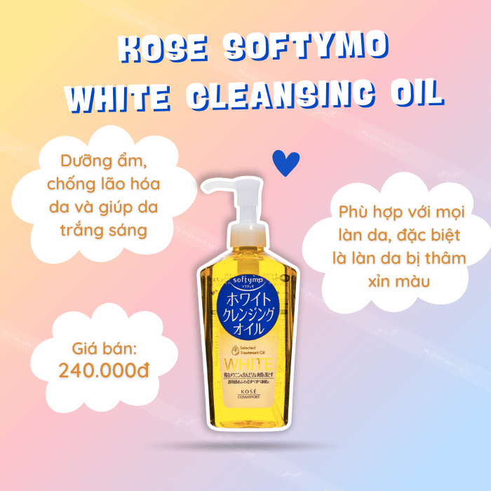 Dầu tẩy trang kose softymo white cleansing oil