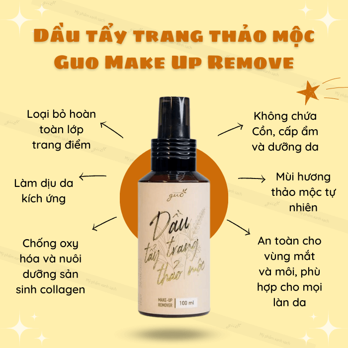 Guo makeup remove dầu tẩy trang thảo mộc guo