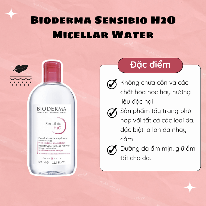 Nước tẩy trang cho da nhạy cảm bioderma sensibio h2O micellar water