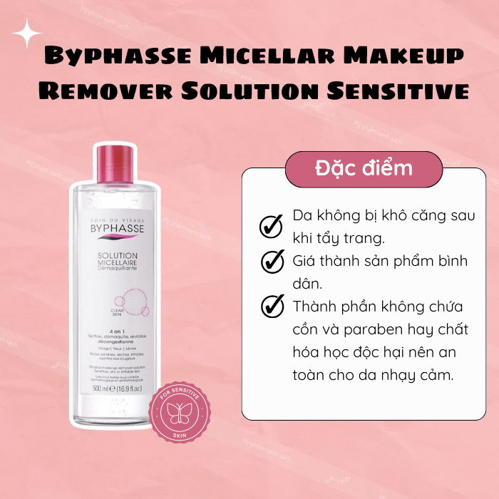 Nước tẩy trang cho da nhạy cảm byphasse micellar makeup remover colution sensitive
