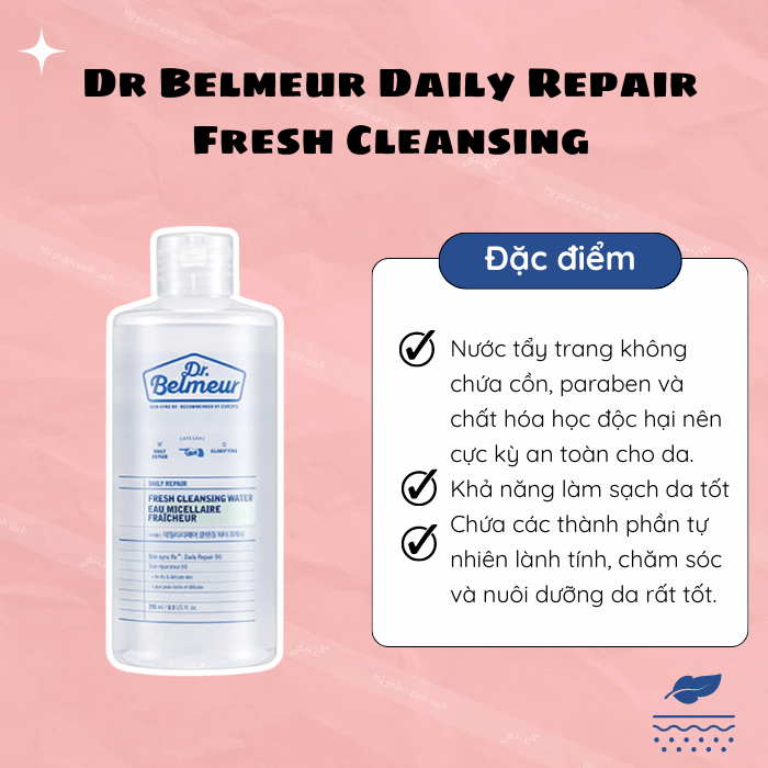 Nước tẩy trang cho da nhạy cảm dr belmeur daily repair fresh cleansing