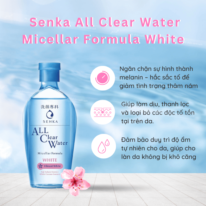 Nước tẩy trang senka all clear water micellar formula white