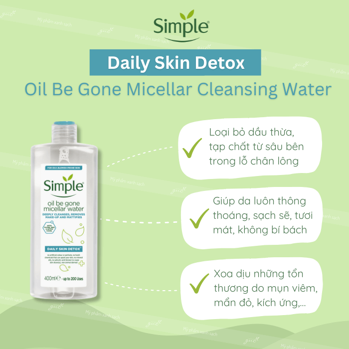 Nước tẩy trang simple daily skin detox oil
