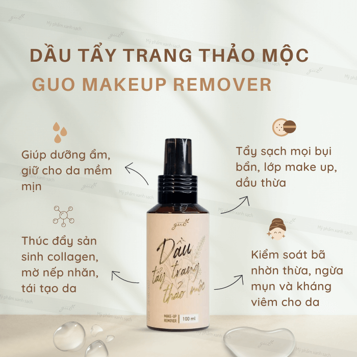 Dầu tẩy trang thảo mộc guo makeup remover cho da khô