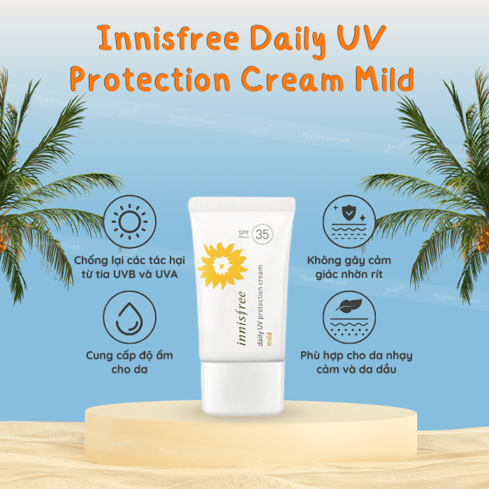 Kem chống nắng đa tầng innisfree daily uv protection cream mild