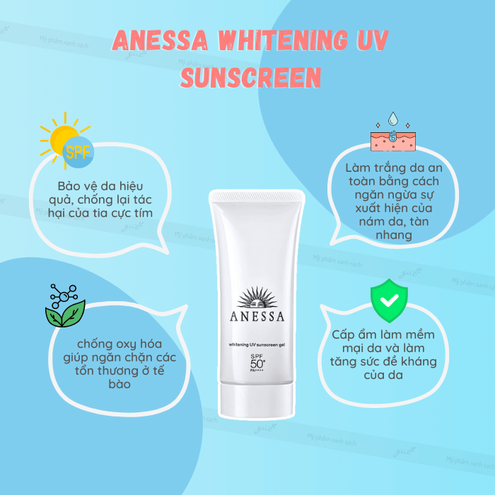 Kem chống nắng nâng tone anessa whitening uv sunscreen
