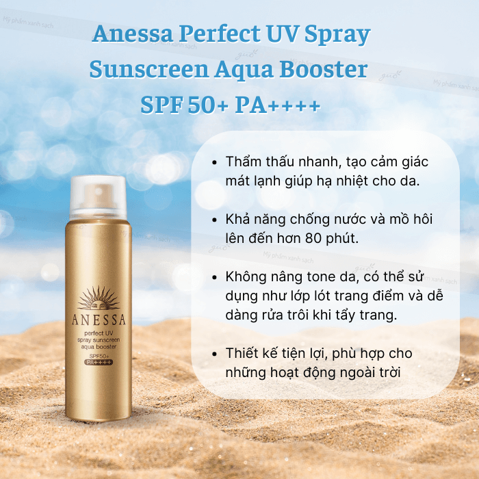 Kem chống nắng anessa perfect uv spray sunscreen aqua booster