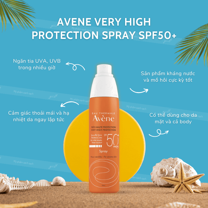 Kem chống nắng avene very high protection spray spf50