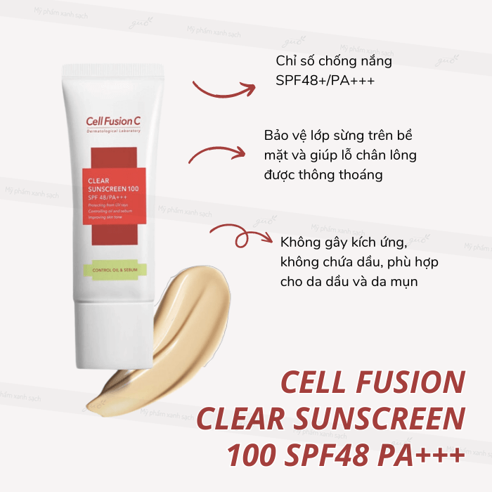 Kem chống nắng cell fusion c clear sunscreen 100 spf48 pa+++