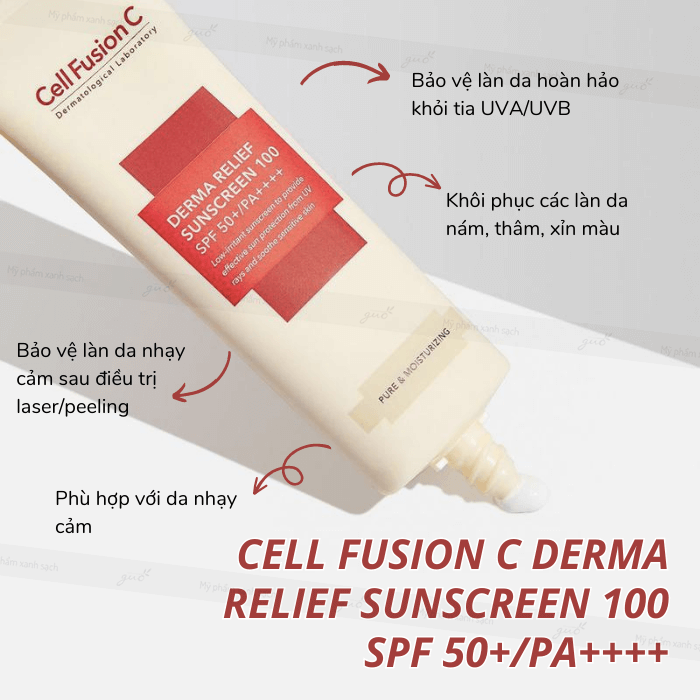 Kem chống nắng cell fusion c derma relief sunscreen 100