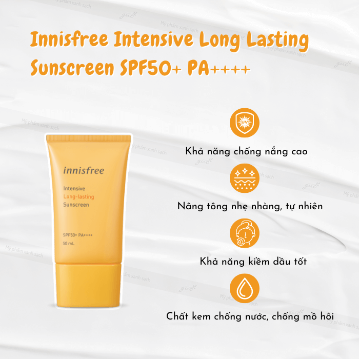 Kem chống nắng innisfree intensive long lasting sunscreen