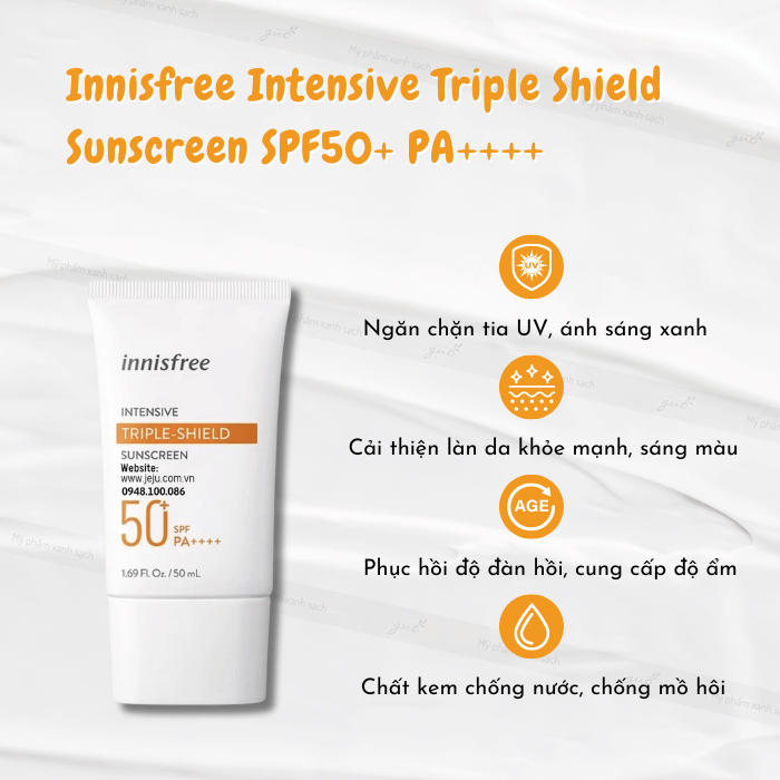Kem chống nắng innisfree intensive triple shield sunscreen