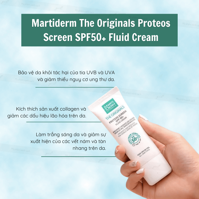 Kem chống nắng martiderm the originals proteos screen spf50 fluid cream