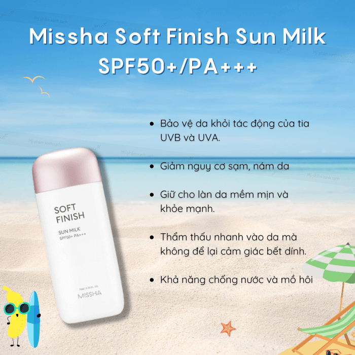 Kem chống nắng missha soft finish sun milk