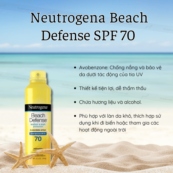 Kem chống nắng neutrogena beach defense spf70