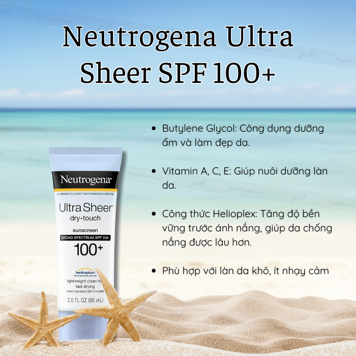 Kem chống nắng neutrogena ultra sheer spf100