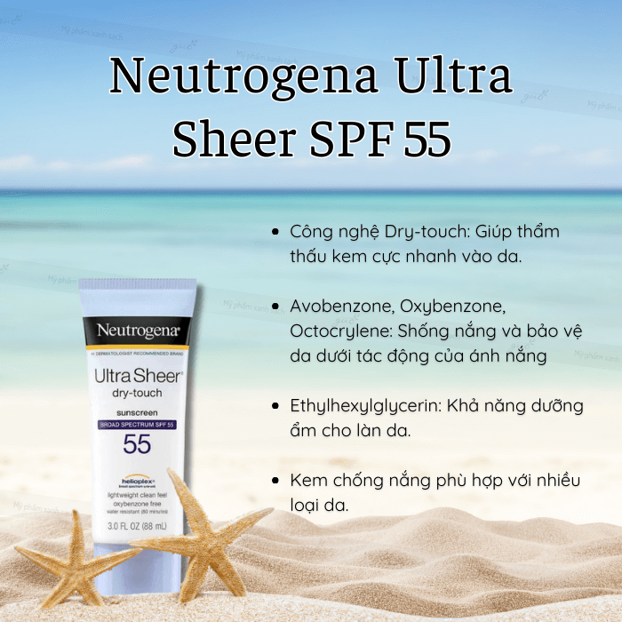 Kem chống nắng neutrogena ultra sheer spf55