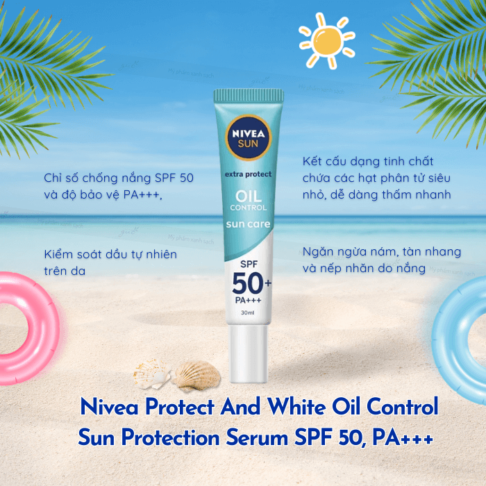 Kem chống nắng nivea protect and white oil control sun protection serum