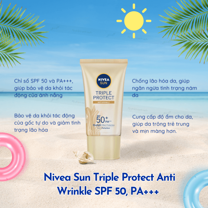 Kem chống nắng nivea sun triple protect anti wrinkle