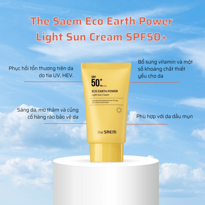 Kem chống nắng the saem eco earth power light sun cream
