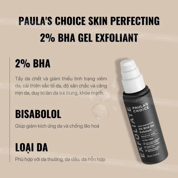 Tẩy da chết paula's choice skin perfecting 2 bha gel exfoliant