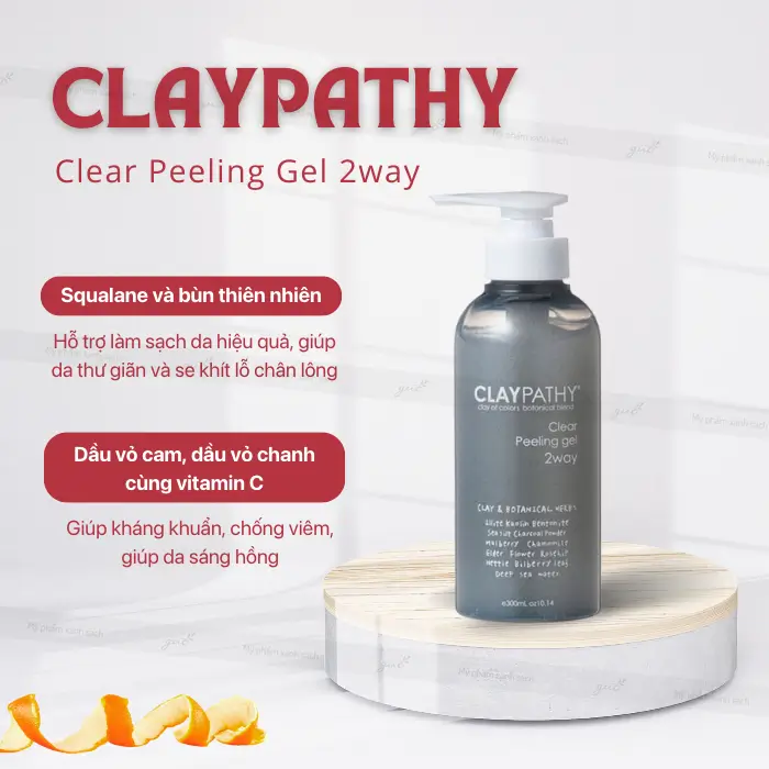 Tẩy tế bào chết nhật claypathy clear peeling gel 2way