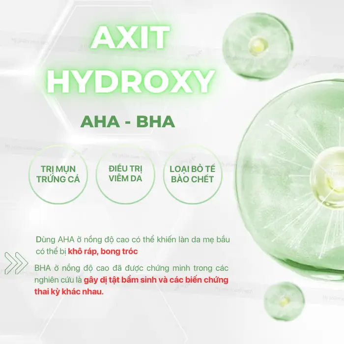Lưu ý sử dụng axit hydroxy khi mang thai