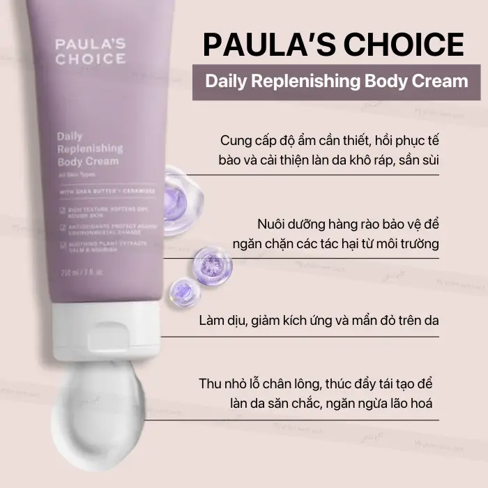 Review kem dưỡng thể paulas choice daily replenishing body cream