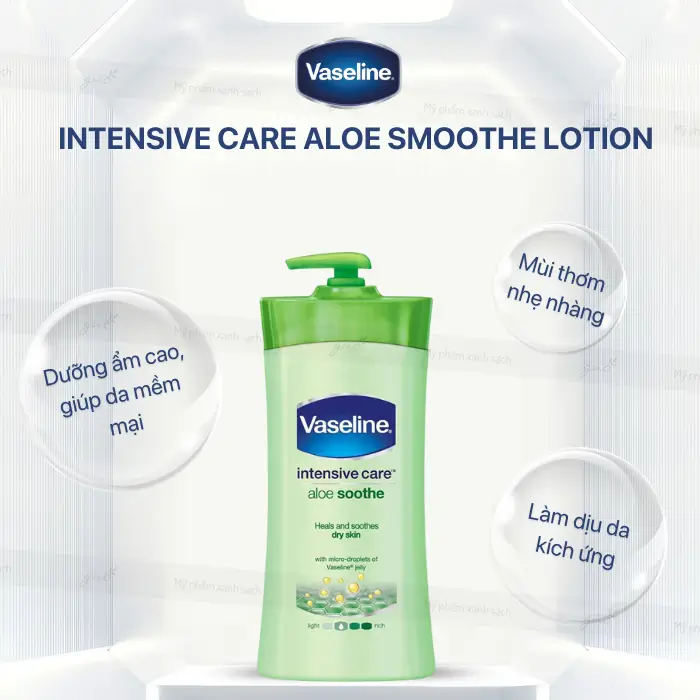 Review sữa dưỡng thể Vaseline intensive care aloe smoothe