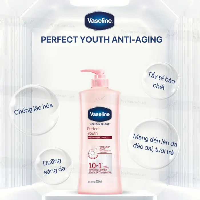 Review sữa dưỡng thể Vaseline perfect youth anti aging