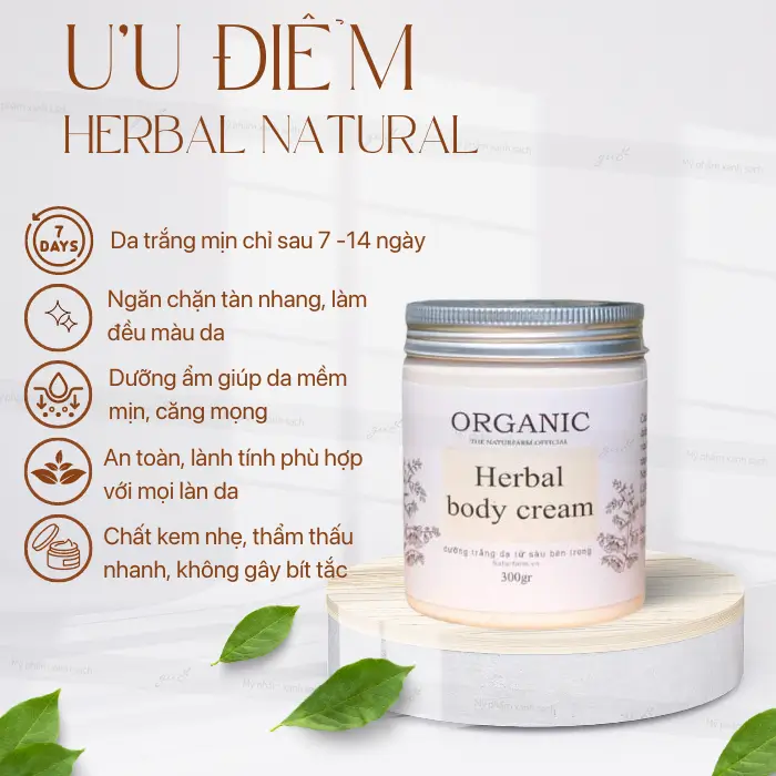 Ưu điểm kem body herbal natural